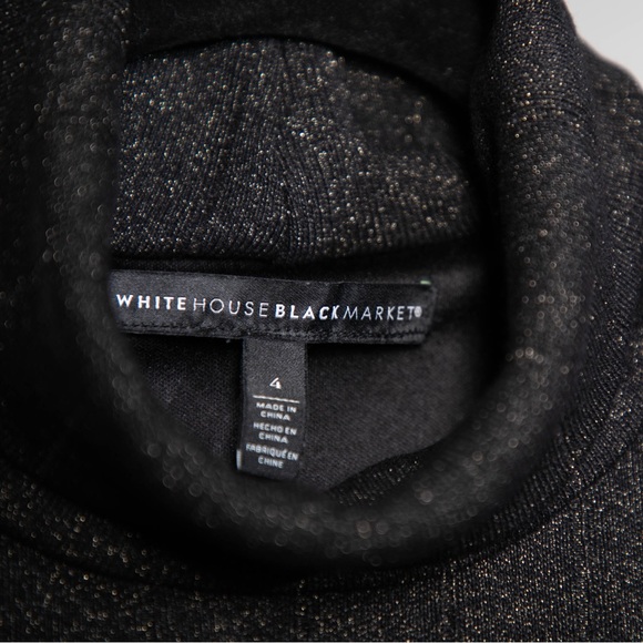 White House Black Market Black Sparkly Knit Dress - Size 4 - Picture 6 of 9